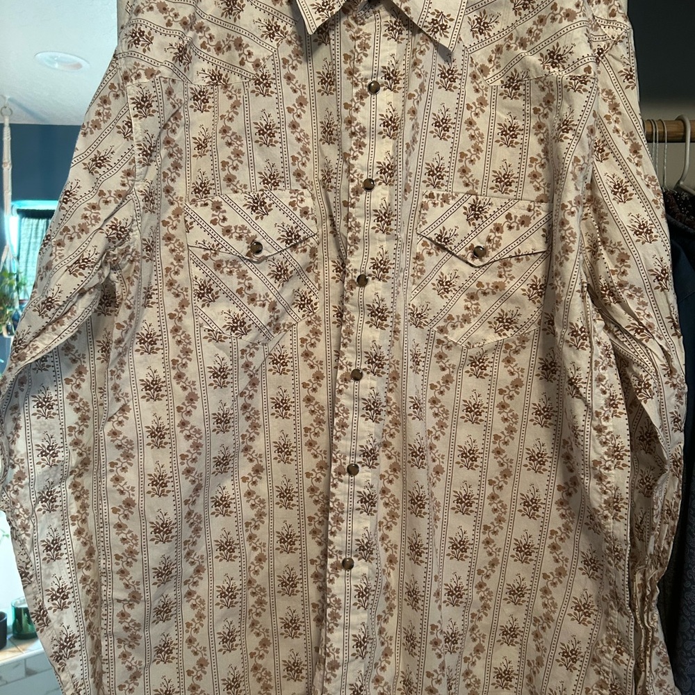 Men's Western Floral Dress Shirt